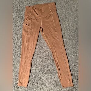 Brown lululemon cropped leggings with pockets